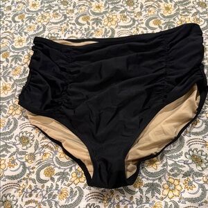 Kortni Jeane Black and Tan High-Waisted Bikini Bottoms